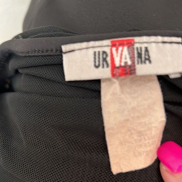 Urbana Size Large Black Mesh Front And Back Skater Skirt Dress - Picture 7 of 8